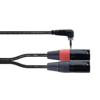 Cordial EY 1.5 WRMM Cabo adaptador Y XLR 3,5mm TRS para 2x fichas XLR 1,5m preto 14874