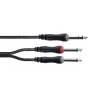 Cordial 14878 Cabo adaptador Y de áudio 6,3 mm jack estéreo para 2x jack mono 6,3 mm 3 m preto
