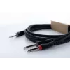 Cordial 14878 Cabo adaptador Y de áudio 6,3 mm jack estéreo para 2x jack mono 6,3 mm 3 m preto