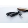 Cordial 14882 Cabo adaptador Y jack estéreo 6,3mm, 1x ficha macho para 2x ficha fêmea, 0,3m, preto PVC