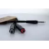 Cordial 14890 Cabo adaptador Y de áudio ficha jack estéreo 6,3mm para 2x ficha fêmea jack mono 6,3mm 0,30m preto PVC cabo duplo