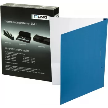 LMG Capa de encadernação térmica A4 3 mm azul linho 50 unid. BMDLEM-BL-R3