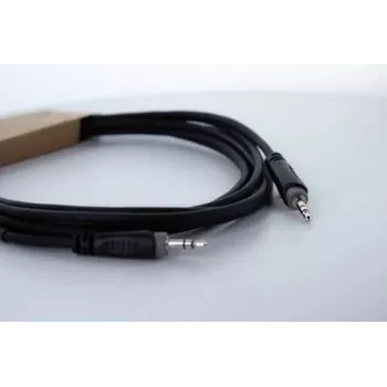 Cordial 14829 Cabo de áudio jack 3,5mm, 1,5m, preto, revestimento PVC, par entrançado