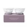 FIFTYEIGHT PRODUCTS T012201 Conjunto de tigelas 200ml Sorridente e Beijando Porcelana branca