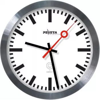 PEWETA Relógio de parede sem fios Relógio de estação, 30 cm, alumínio 51.020.325