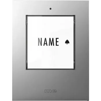 m-e modern-electronics 41302 emissor de campainha sem fios com placa de nome iluminada, branco