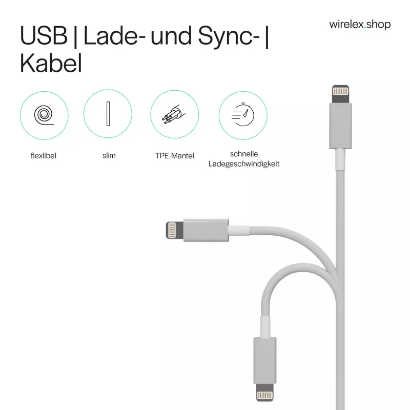Flexline cabo de carregamento USB-C para Lightning PD 2m branco FL31-13053