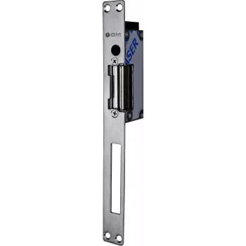 m-e modern-electronics F0513000024-B abre-portas elétrico com desbloqueio mecânico, Fail-Secure, 8-12V AC/DC, força de retenção 3000 N, montagem encastrada, cinzento