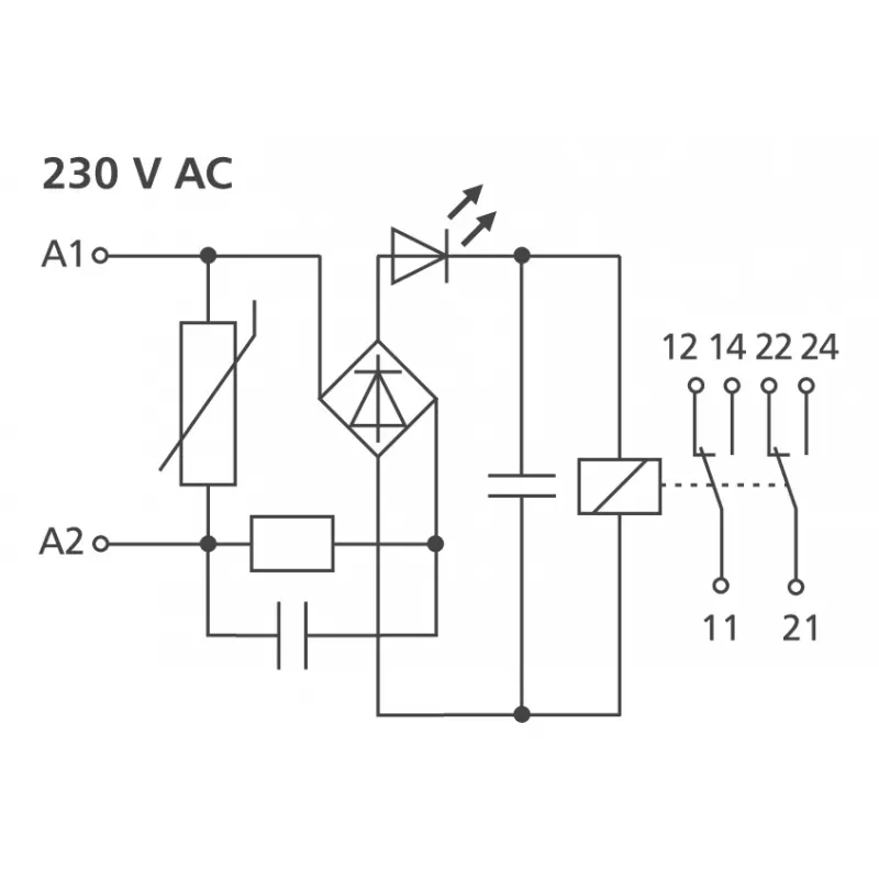 METZ CONNECT KRA-M8/21-21 relé de potência branco (11061905)