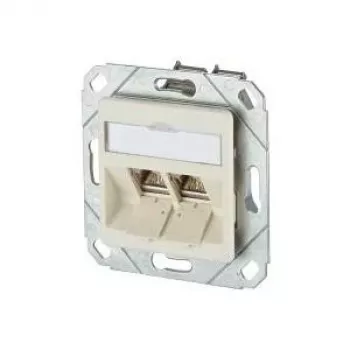 METZ CONNECT BTR E-DAT modul 8/8(8) UPk tomada de dados encastrada, 2x RJ-45, CAT 6e, blindada, branco pérola RAL 1013 1309121101-E