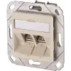 METZ CONNECT BTR E-DAT modul 8/8(8) UPk tomada de dados encastrada, 2x RJ-45, CAT 6e, blindada, branco pérola RAL 1013 1309121101-E