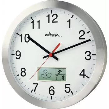 PEWETA relógio de parede com rádio 51.161.315, mostrador branco, 300 mm, DCF77