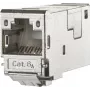 METZ CONNECT 130910-I módulo keystone RJ45 Cat.6A blindado, IDC sem ferramentas, entrada de cabo a 90°, 10G, 500MHz, zamak, prateado 130910-I-90