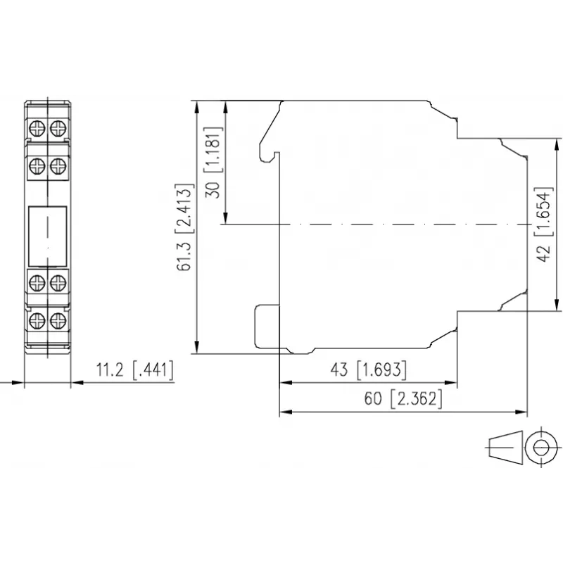METZ CONNECT 11061913 módulo de relé de interface, bobina 24 V AC, 1 contacto reversível, 6 A, branco