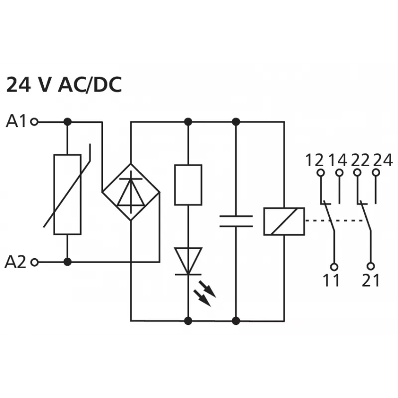 METZ CONNECT 11061913 módulo de relé de interface, bobina 24 V AC, 1 contacto reversível, 6 A, branco