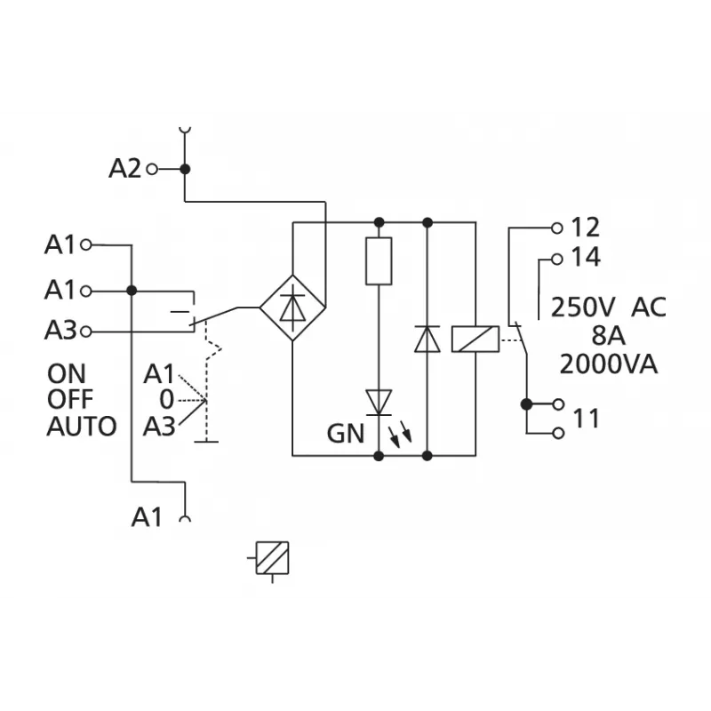 METZ CONNECT KRA-S-F8/21 relé de potência 24V DC 8A SPDT cinzento calha DIN 11070613