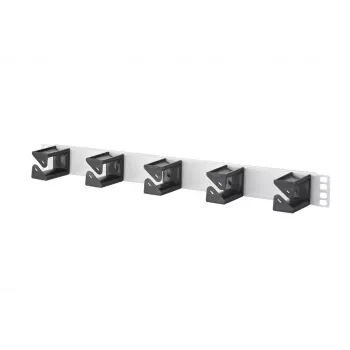 METZ CONNECT BTR painel de gestão de cabos 1U para rack, 5 anéis, preto 130894-01-03-E