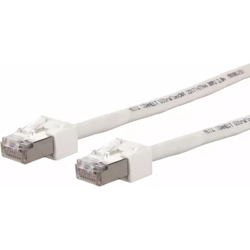 METZ CONNECT Ultraflex500 Cabo de patch CAT 6 S/FTP, ficha RJ-45 para ficha RJ-45, 1,0 m, branco, sem halogéneos 13084V1088-E
