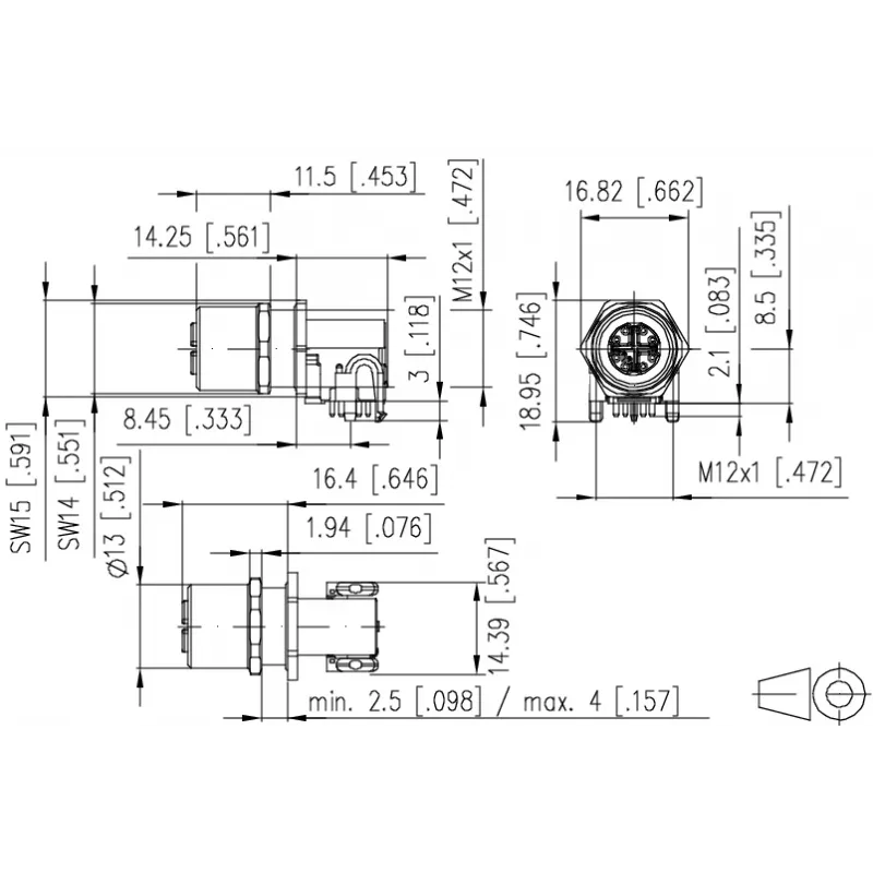 METZ MMT471A315-0004 Conector fêmea PCB, 8 polos, passo 2,54 mm, THT, reto