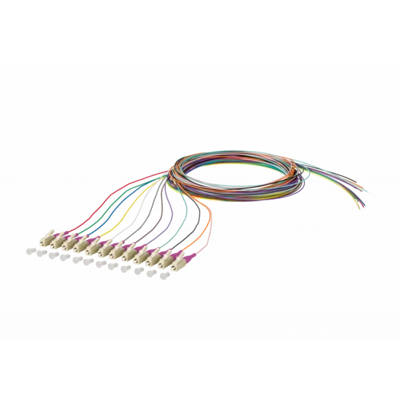METZ CONNECT 150N1JO0020E Cabo de patch de fibra ótica OM4 Multimodo, 12x LC Duplex, 2 m, núcleo 50 µm, multicor