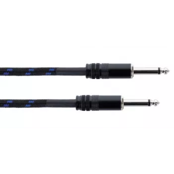 Cordial 14770 Cabo de áudio jack mono 6,3 mm TS para 6,3 mm TS 5 m preto/azul têxtil