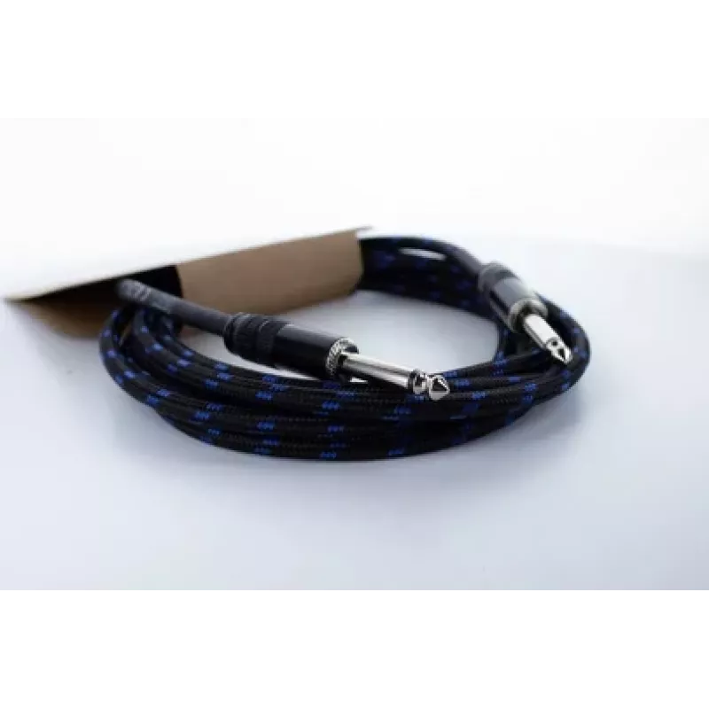 Cordial 14770 Cabo de áudio jack mono 6,3 mm TS para 6,3 mm TS 5 m preto/azul têxtil