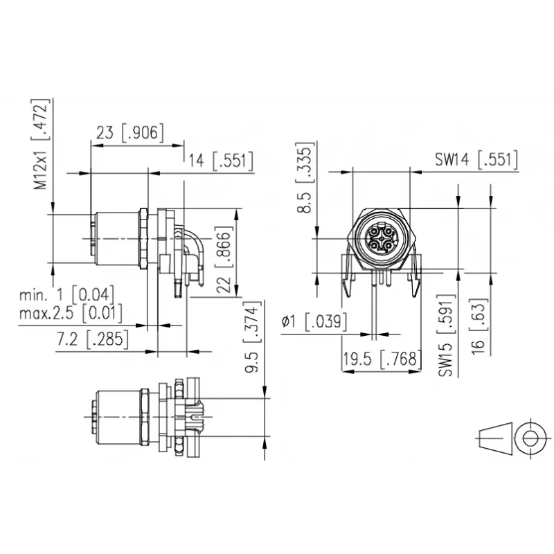 METZ MMT471A115 Conector fêmea PCB, 4 pinos, passo 3,5 mm, verde