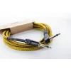Cordial 14776 Cabo para instrumentos 6,3mm jack mono para 6,3mm jack mono, 3m, preto/amarelo têxtil