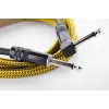 Cordial 14776 Cabo para instrumentos 6,3mm jack mono para 6,3mm jack mono, 3m, preto/amarelo têxtil