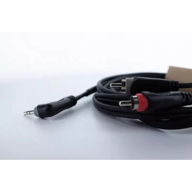 Cordial 14860 Cabo adaptador Y de áudio 3,5 mm jack para 2x RCA 3m preto