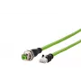 METZ CONNECT 142M4D25050 Cabo de ligação Industrial Ethernet M12, CAT 5e S/UTP, 5 m, bainha PUR verde, resistente a ácidos/ozono/UV, adequado para correntes de arrasto