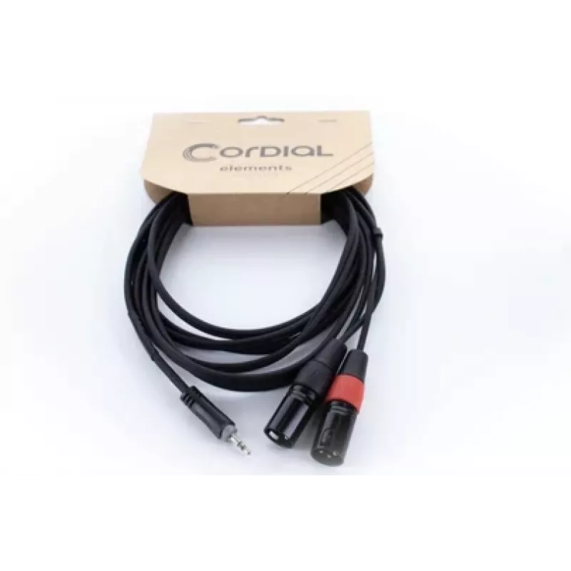 Cordial EY 1.5 WMM Cabo adaptador Y XLR - 3,5 mm TRS para 2x fichas XLR, 1,5 m 14871