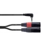 Cordial EY 3 WRMM Cabo adaptador Y XLR 3m preto - ficha 3,5mm TRS para 2x ficha XLR 3 pinos, OFC, blindagem em espiral 14875