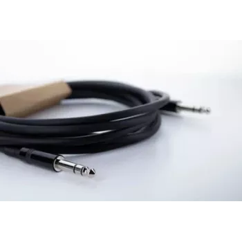 Cordial 14816 Cabo de áudio jack estéreo 6,3mm TRS para 6,3mm TRS, 1,5m, preto, par entrançado, PVC