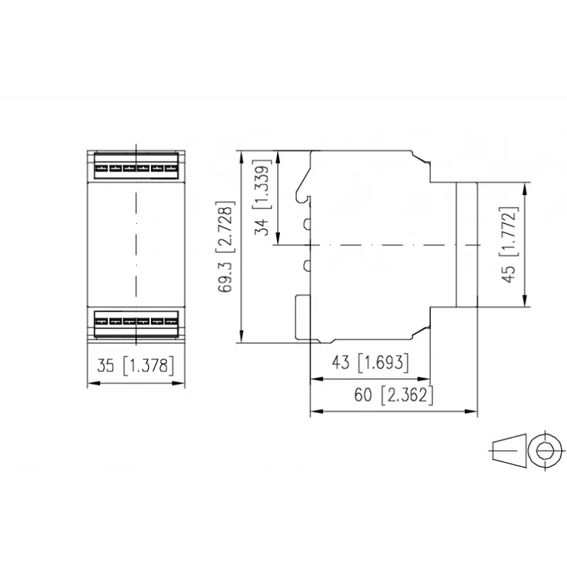 METZ Connect Relé de monitorização de fases 3x 200-480 V AC, 2 contactos reversíveis, calha DIN 11027170