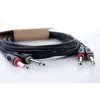 Cabo de áudio Cordial 14846 Twin Mono jack 6 m preto - 2x jack TS 6,3 mm para 2x jack TS 6,3 mm