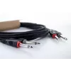 Cabo de áudio Cordial 14846 Twin Mono jack 6 m preto - 2x jack TS 6,3 mm para 2x jack TS 6,3 mm