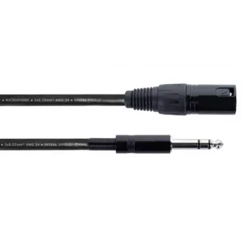 Cabo de áudio Cordial EM 1.5 MV XLR para jack TRS 6,3 mm 1,5 m preto 14811