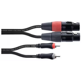 Cabo de áudio Cordial EU 1.5 FC XLR para RCA 1,5 m preto 14852