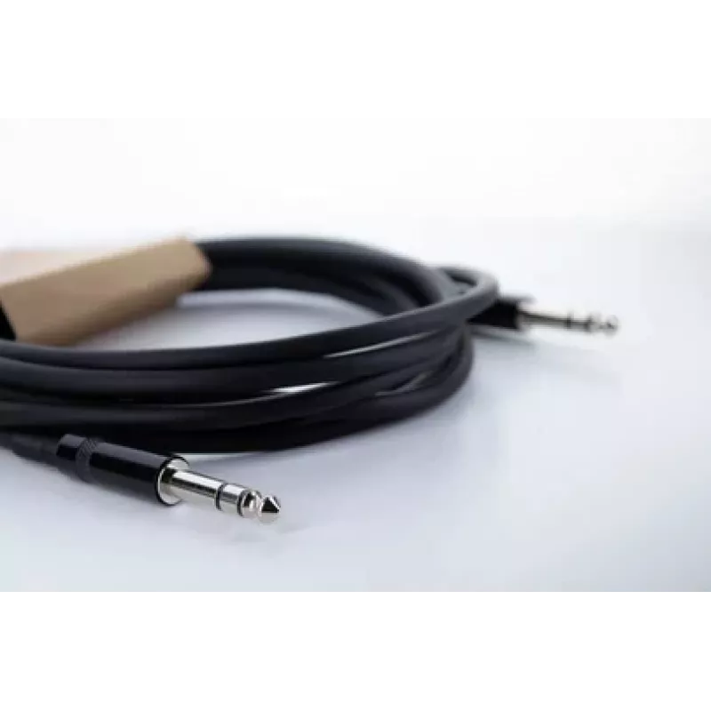 Cabo de ligação de áudio Cordial 14818 jack 6,3 mm estéreo para jack 6,3 mm estéreo, 6 m, preto PVC, par entrançado