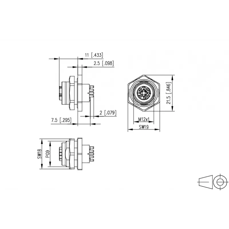 Conector fêmea de placa METZ Connect MMT371A115 4 polos passo 3,81 mm borne de parafuso verde