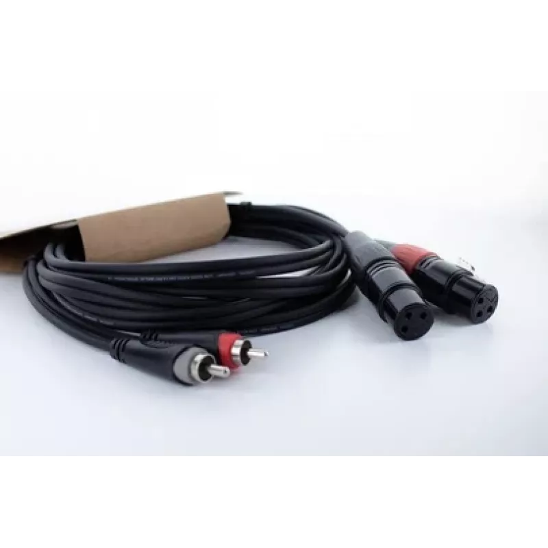 Cabo de ligação Cordial EU 1 FC XLR para RCA 1 m preto (14851)