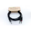 Cabo adaptador Y de áudio Cordial 14877 ficha jack 6,3 mm estéreo para 2x ficha jack 6,3 mm mono 1,5 m preto PVC cabo duplo