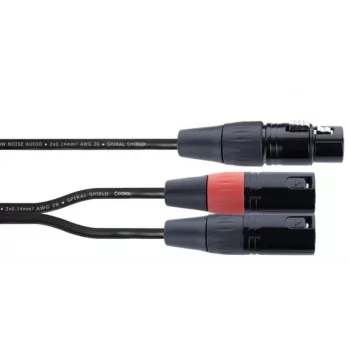 Cordial EY 0,3m Cabo adaptador Y XLR - 1x XLR fêmea para 2x XLR macho, preto 14880