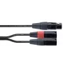 Cordial EY 0,3m Cabo adaptador Y XLR - 1x XLR fêmea para 2x XLR macho, preto 14880