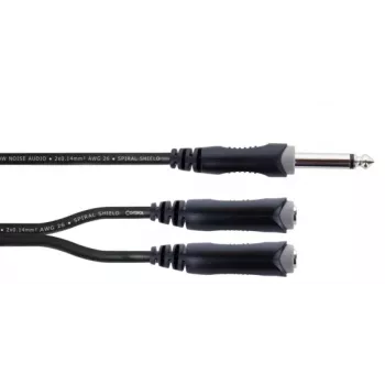 Cordial EY 0.3 PGG Cabo adaptador Y 1x ficha jack mono 6,3mm para 2x conetor fêmea jack mono 6,3mm 0,3m preto 14884