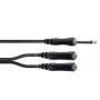 Cordial EY 0.3 PGG Cabo adaptador Y 1x ficha jack mono 6,3mm para 2x conetor fêmea jack mono 6,3mm 0,3m preto 14884