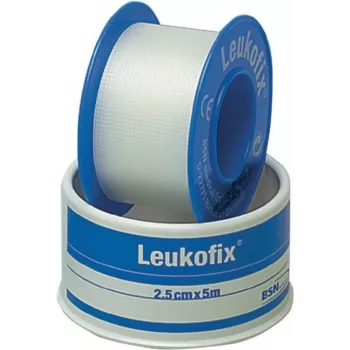 SÖHNGEN 1009216 Fita de fixação Leukofix 5 m x 2,5 cm branco tecido não tecido hipoalergénico