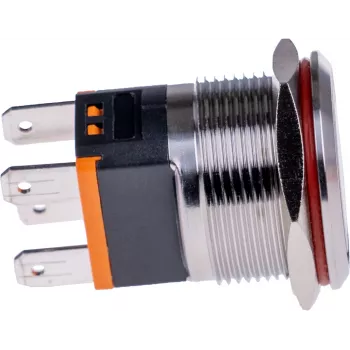 JOY-IT BUTTON22C-M-RD Botão interruptor 250V AC 15A SPST NO IP67 IK10 vermelho