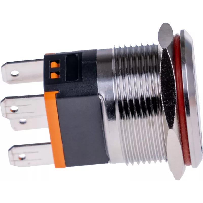 JOY-IT BUTTON22C-M-RD Botão interruptor 250V AC 15A SPST NO IP67 IK10 vermelho